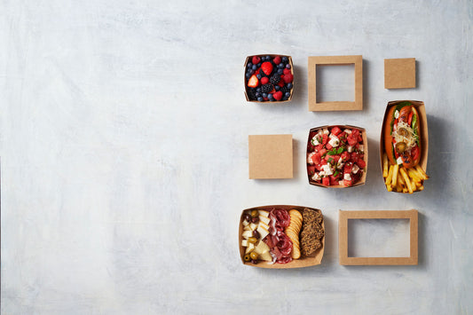 Snackschale 510 ml Viking, kraft, braun, 110 x 110 x 50 mm (in Benutzung)