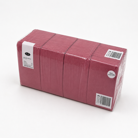 Servietten Bordeaux, 33 x 33 cm, 1/8 Buchfalz, 3-lagig, Packung