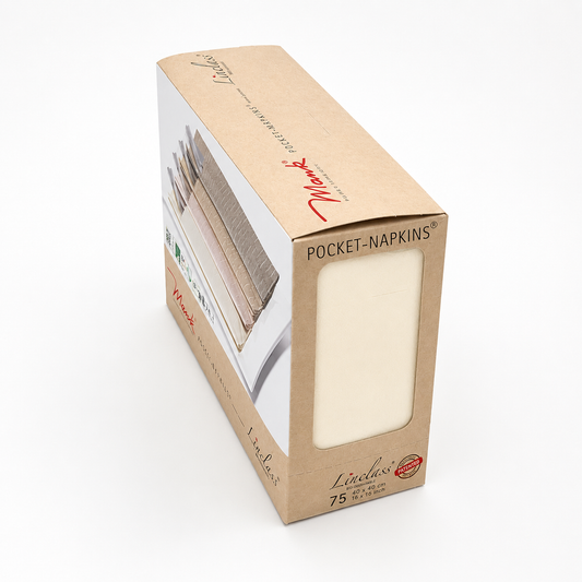 Besteckservietten Creme, Airlaid (stoffähnlich), 40 × 40 cm, 1/8 Falz, Packung