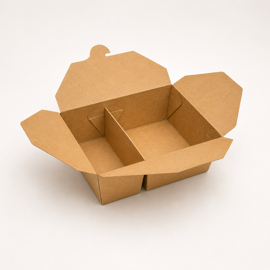 Take-Away-Boxen 1800 ml (2-geteilt), Kraft, 191 x 140 x 65 mm, braun, 200 Stk.