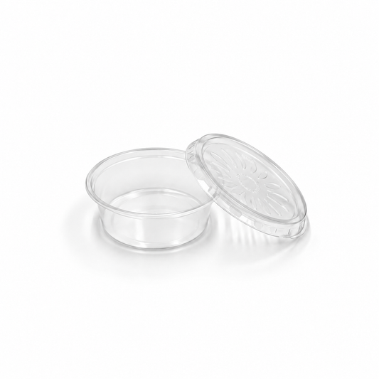 Saucen-Becher 50 ml, PP, "Dressingboxx" transparent, inklusive Deckel, 500 Sets