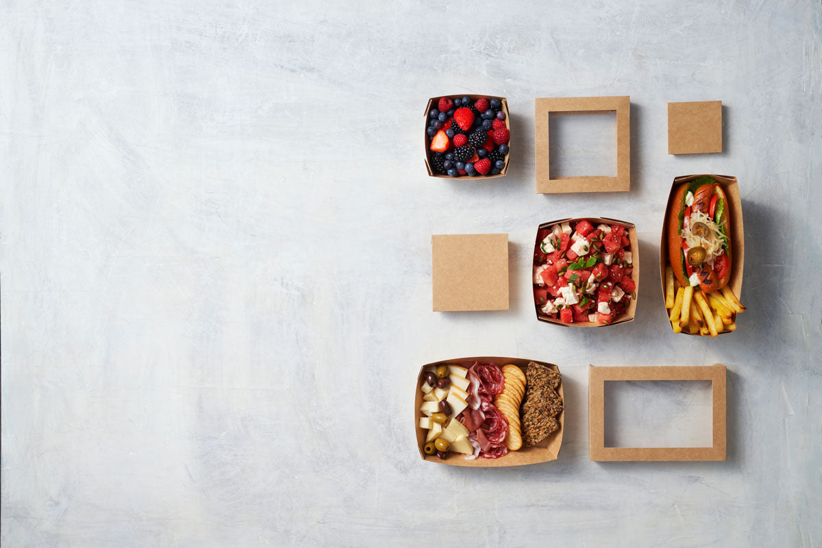 Snackschale 510 ml Viking, kraft, braun, 110 x 110 x 50 mm (in Benutzung)