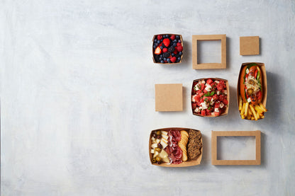Snackschale 510 ml Viking, kraft, braun, 110 x 110 x 50 mm (in Benutzung)