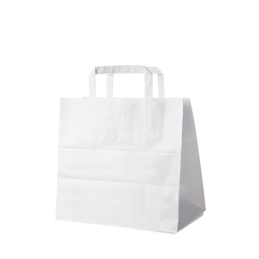 Papiertragetaschen mittel, weiß, 26 x 17 x 25 cm
