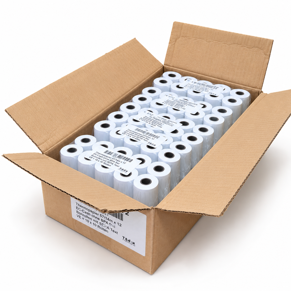 Thermorolle 57/14/12, EC-Cash mit Sepa-Text, BPA-frei, 100 Rollen
