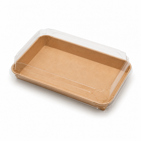 Sushibox XXL, 240 x 150 x 25 mm, Pappe, inkl. PET-Deckel