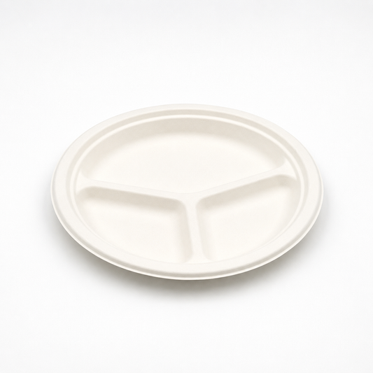 Teller Ø 26 cm, Bagasse, 3-geteilt