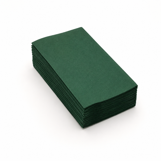 Servietten Dunkelgrün, 33 x 33 cm, 1/8 Buchfalz, 3-lagig