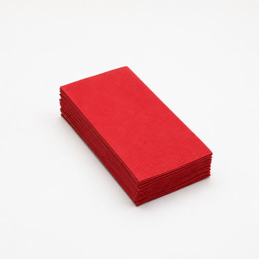 Servietten Rot, 33 x 33 cm, 1/8 Buchfalz, 3-lagig