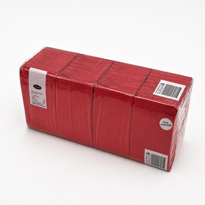 Servietten Rot, 33 x 33 cm, 1/8 Buchfalz, 3-lagig, Packung
