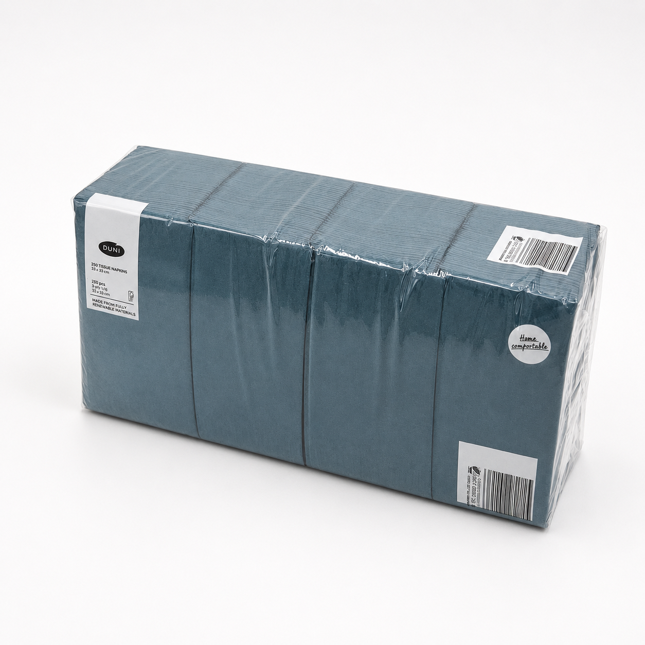 Servietten Ocean Teal, 33 x 33 cm, 1/8 Buchfalz, 3-lagig, Packung