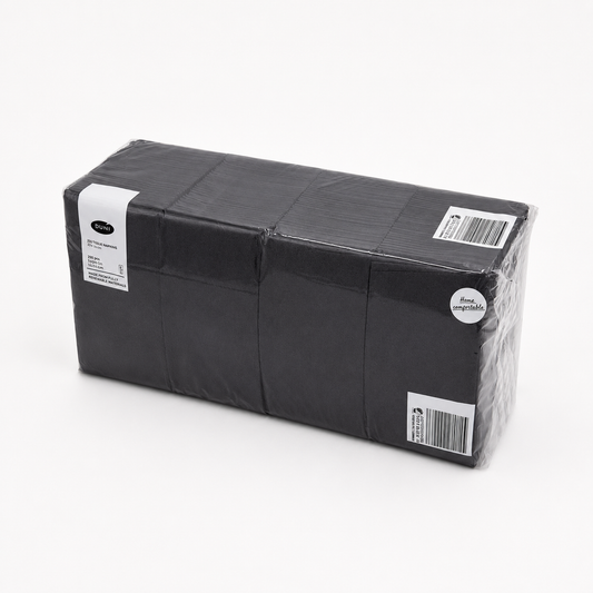 Servietten Schwarz, 33 x 33 cm, 1/8 Buchfalz, 3-lagig, Packung
