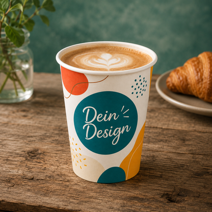 Kaffeebecher individuell bedruckt, PE-beschichtet