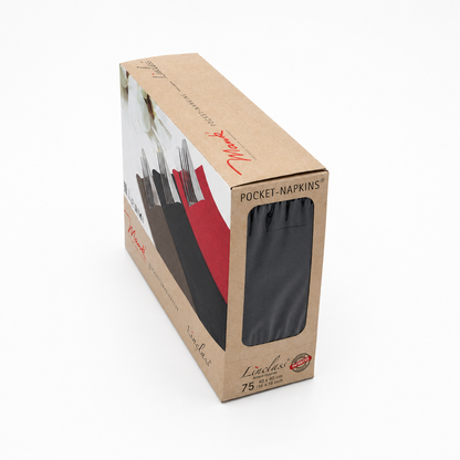 Besteckservietten Schwarz, Airlaid (stoffähnlich), 40 × 33 cm, 1/8 Falz, Packung