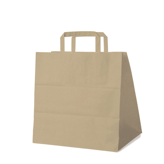 Papiertragetaschen groß + breit, braun, 32 x 21,5 x 27 cm, 250 Stk.