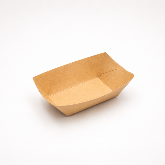 Snackschalen 200 ml, Pappe, 13,5 x 9,5 x 3,5 cm, braun