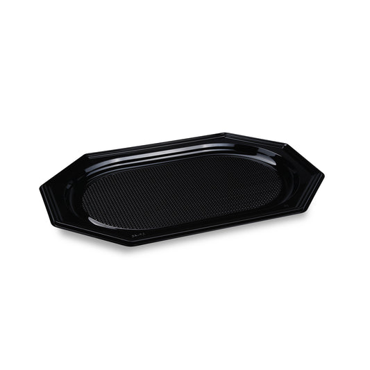 Servierplatten Schwarz, PET, 450 × 302 mm, oval, 50 Stk.