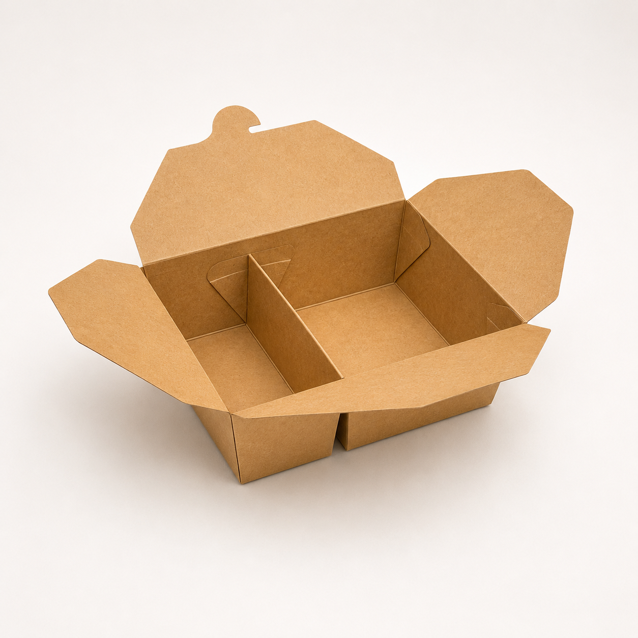 Take-Away-Boxen 1800 ml (2-geteilt), Kraft, 191 x 140 x 65 mm, braun, 200 Stk.