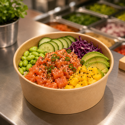 Salatschalen 1300 ml, Kraft, Ø 185mm, braun, rund, 300 Stk.