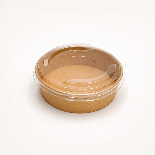 Salatschalen 500 ml, Kraft, Ø 150 mm, braun, rund + Deckel