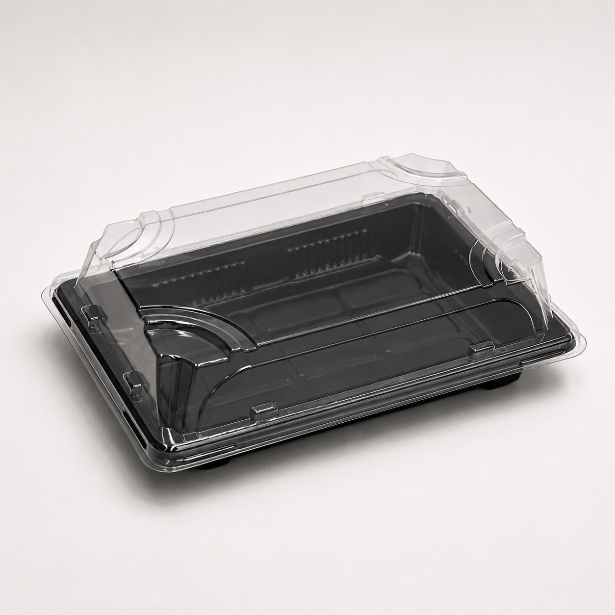 Sushi-Box S 165 x 118 x 50 mm, PET, schwarz, inkl. Deckel, 500 Sets