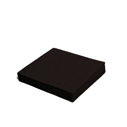 Cocktail Servietten Schwarz, 24 × 24 cm, 2-lagig