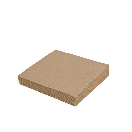 Cocktail Servietten Naturbraun, 24 × 24 cm, 2-lagig