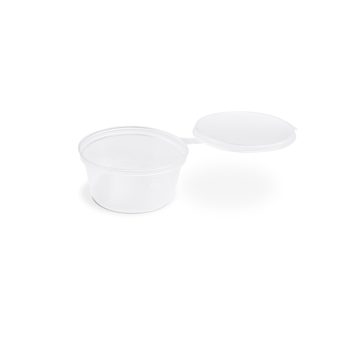 Dressingbecher 30 ml, mit anhängendem Deckel, PP, Ø 50 mm, klar