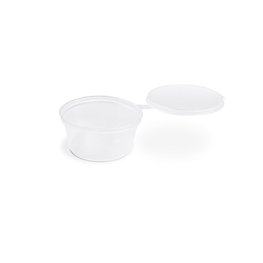 Dressingbecher 30 ml, mit anhängendem Deckel, PP, Ø 50 mm, klar