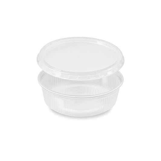 Feinkostbecher 125 ml, PP, transparent, rund, inklusive Deckel